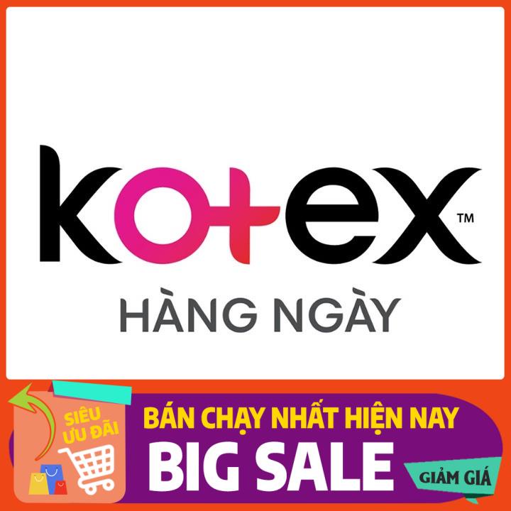 [ICLN8741 giảm 20K]  Băng vệ sinh Kotex Hằng ngày Kháng khuẩn Không Cánh - Gói 20 miếng Tặng 4 miếng Hàng Chính Hãng