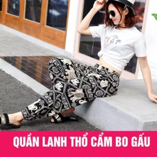 Quần thổ cẩm chất Lanh