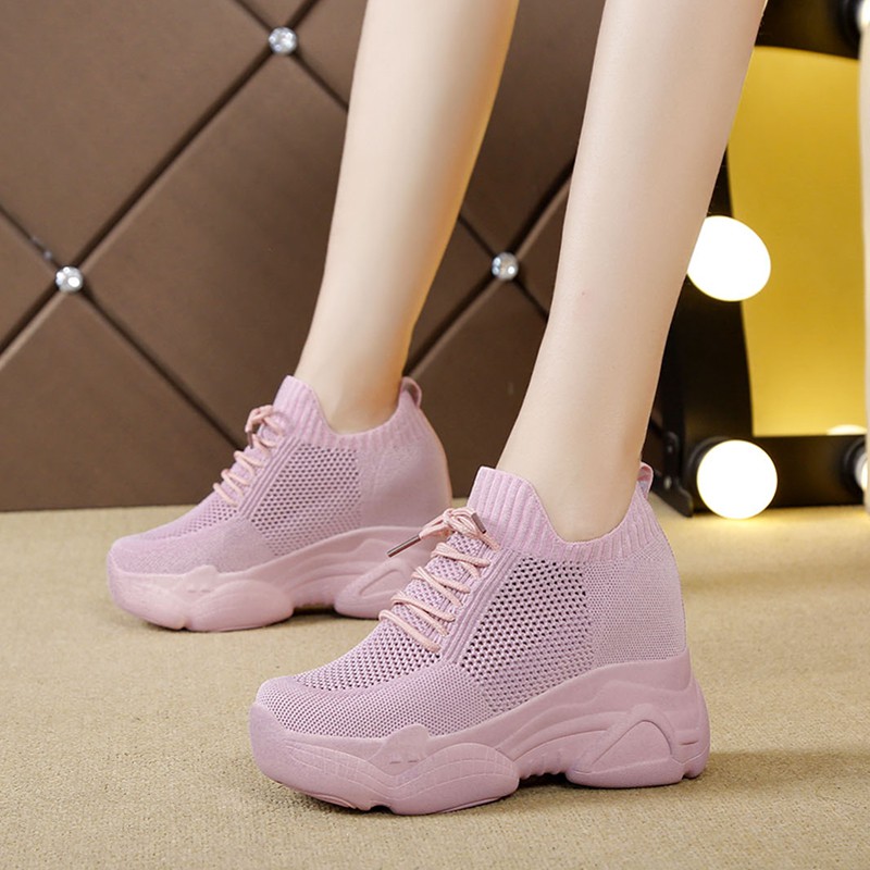 Giày thể thao nâng đế tăng chiều cao 9cm phối lưới HI311