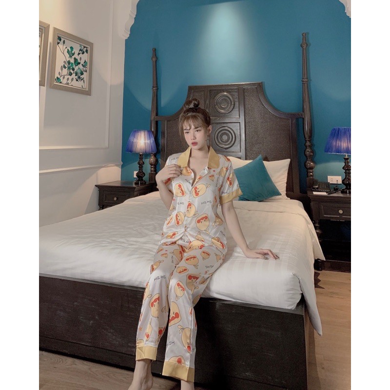 [XÃ KHO] Bộ Mặc Nhà Pijama Lụa Hoạ Tiết Vịt [ ẢNH THẬT SHOP CHỤP ] | BigBuy360 - bigbuy360.vn