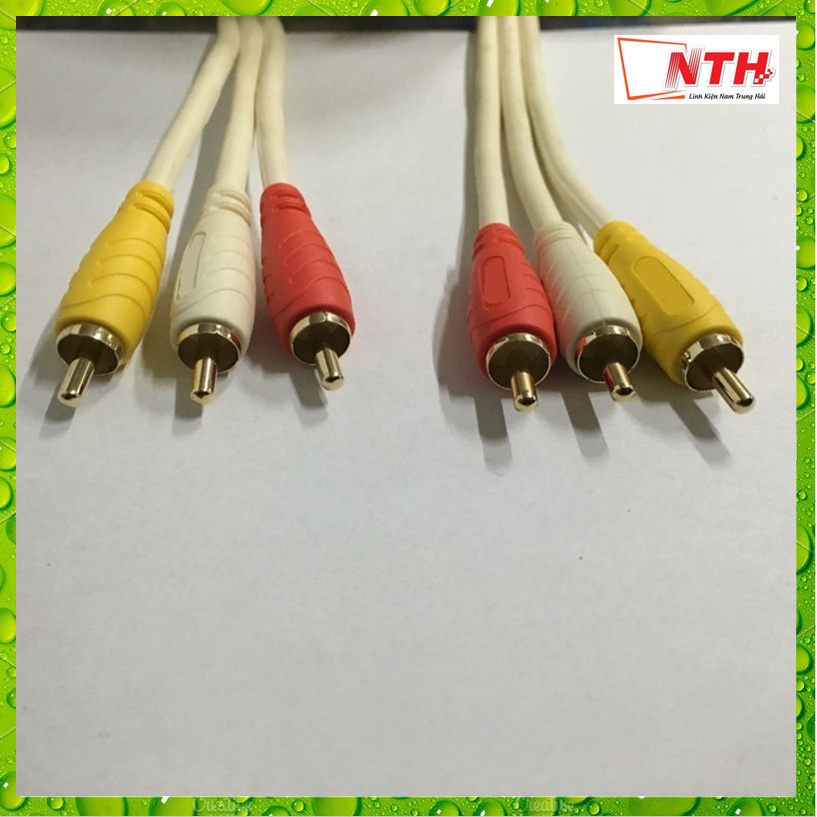 Cáp Nối Dài Dây Loa 3 Đầu AV Bông Sen Ra 3 Đầu AV Bông Sen (Dây 6 Đầu AV) Dài 1.5M 1.8M 3M 5M 10M - Dây Trắng Loại Xịn