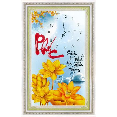 Tranh Thêu Chữ Thập 3D Đồng Hồ Phúc Sinh Lễ Nghĩa Gia Đình Thịnh 222624 (Khách tự thêu) kt:36x57cm