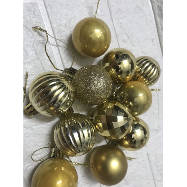 NOEL - 6 TRÁI CHÂU 4CM NHIỀU 6 KIỂU DÁNG TRANG TRÍ GIÁNG SINH