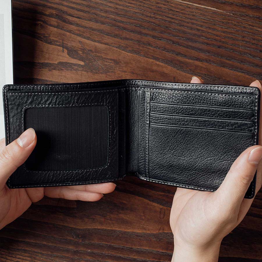 Ví Da Bò Nam LAFORCE Trơn Hạt Cao Cấp VLAN-23D Tặng Đón Gót Tiện Lợi