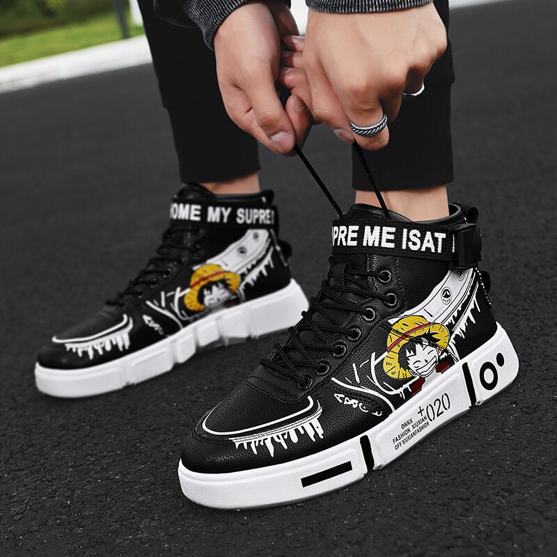 Giày Thể Thao Cổ Cao Thoáng Khí In Họa Tiết Hoạt Hình anime Thời Trang Cho Gia Đình
