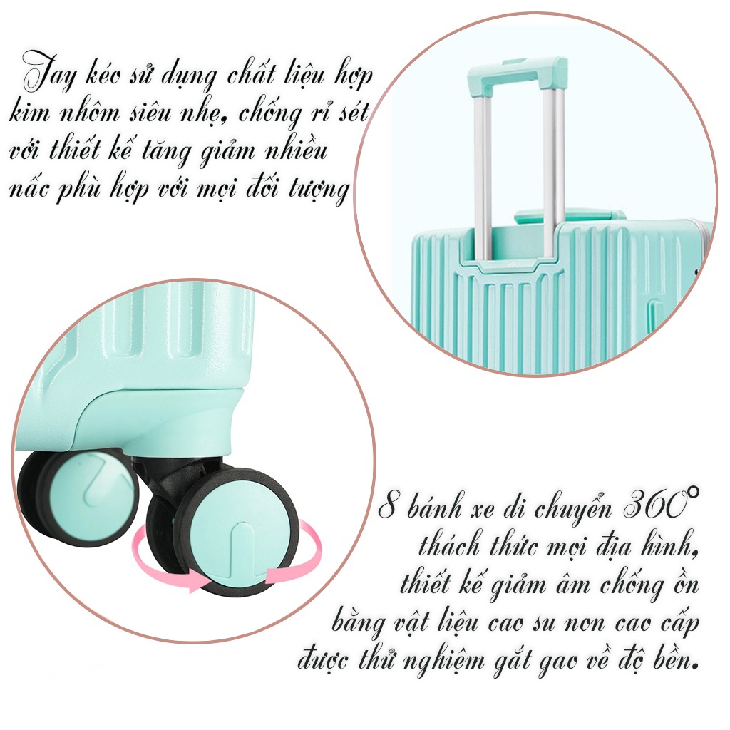 Vali Kéo Khung Nhôm Khoá Sập Cao Cấp Travelking 805 Siêu Bền Chống Vỡ Tuyệt Đối Chính Hãng Hùng Phát - Bamozo Shop