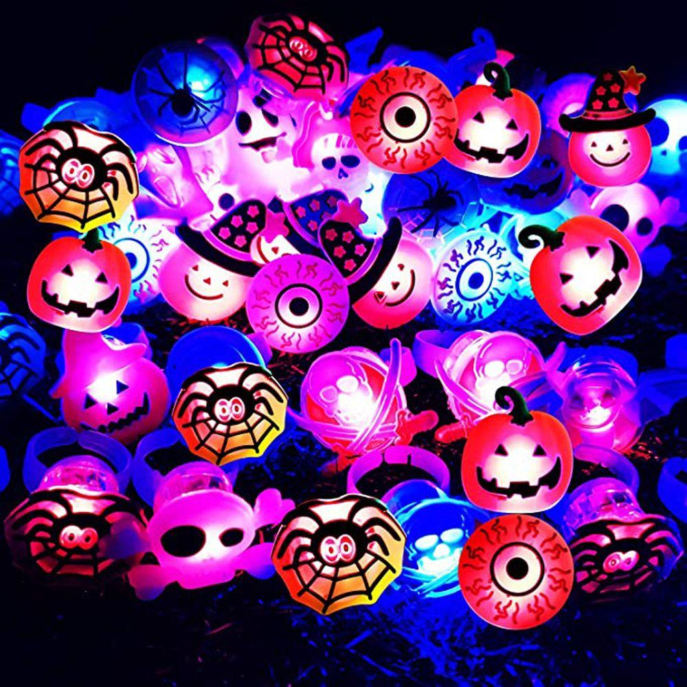 Set 50 Nhẫn Tay TAYLOR1 Có Đèn Phát Sáng Trong Bóng Tối Phong Cách Halloween