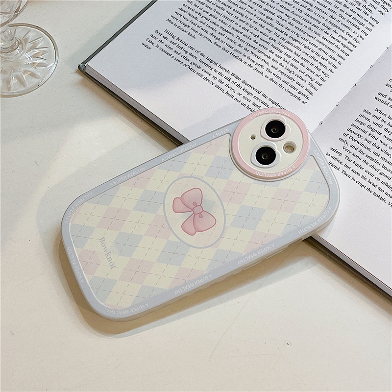 Ốp lưng IPhone  trong bo góc nơ hồng 6/6s/6plus/6splus/7/7plus/8/8plus/xs/11/12/13/14/Pro/Plus/Promax TBT23