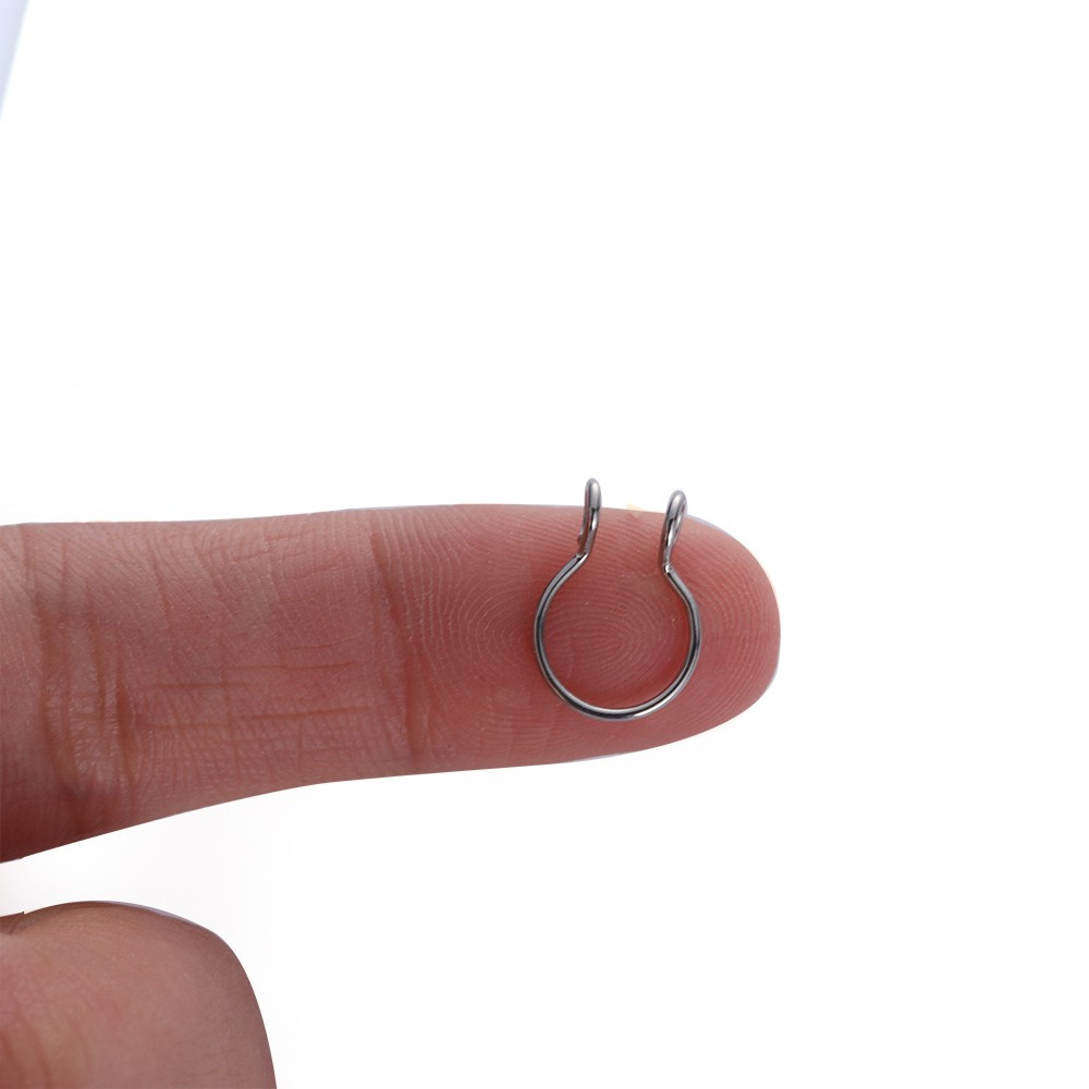 Khuyên mũi đường kính 8mm bằng thép không gỉ không cần xỏ thời trang dành cho nữ