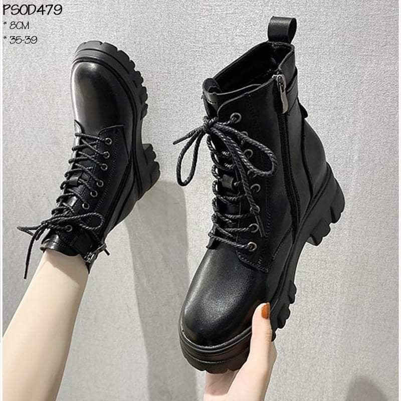 [Ảnh thật cuối] Boot độn đế 8cm ngắn cổ lót lông ấm, siêu êm siêu nhẹ