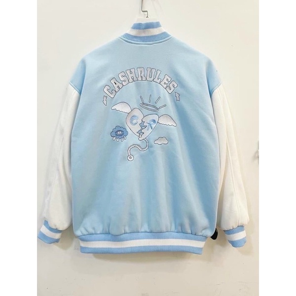 Áo Khoác Bomber Cashrule Nỉ Lót Dù Hình Thêu Form Rộng  unisex