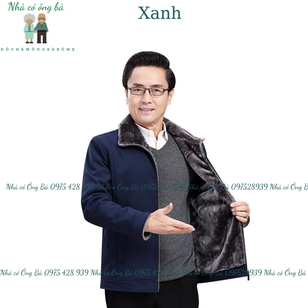 Áo khoác trần bông kéo khóa cực ấm cho bố mùa đông, áo khoác mùa đông nam giới đồ trung niên mẫu mới hot