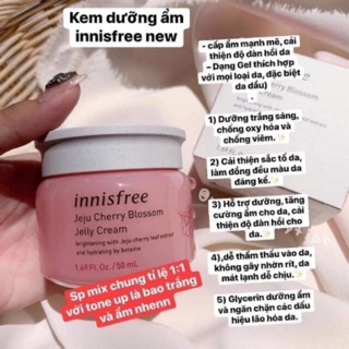 KEM DƯỠNG #TRẮNG #DA #INNIFREE JEJU CHERY BLOSSOM TONE-UP CREAM