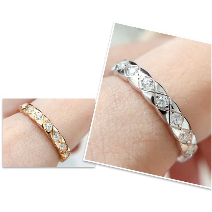 Nhẫn titan góc cắt hình kim cương đính đá siêu đẹp, bền màu, hợp thời trang - Tặng hộp đựng sinh xắn