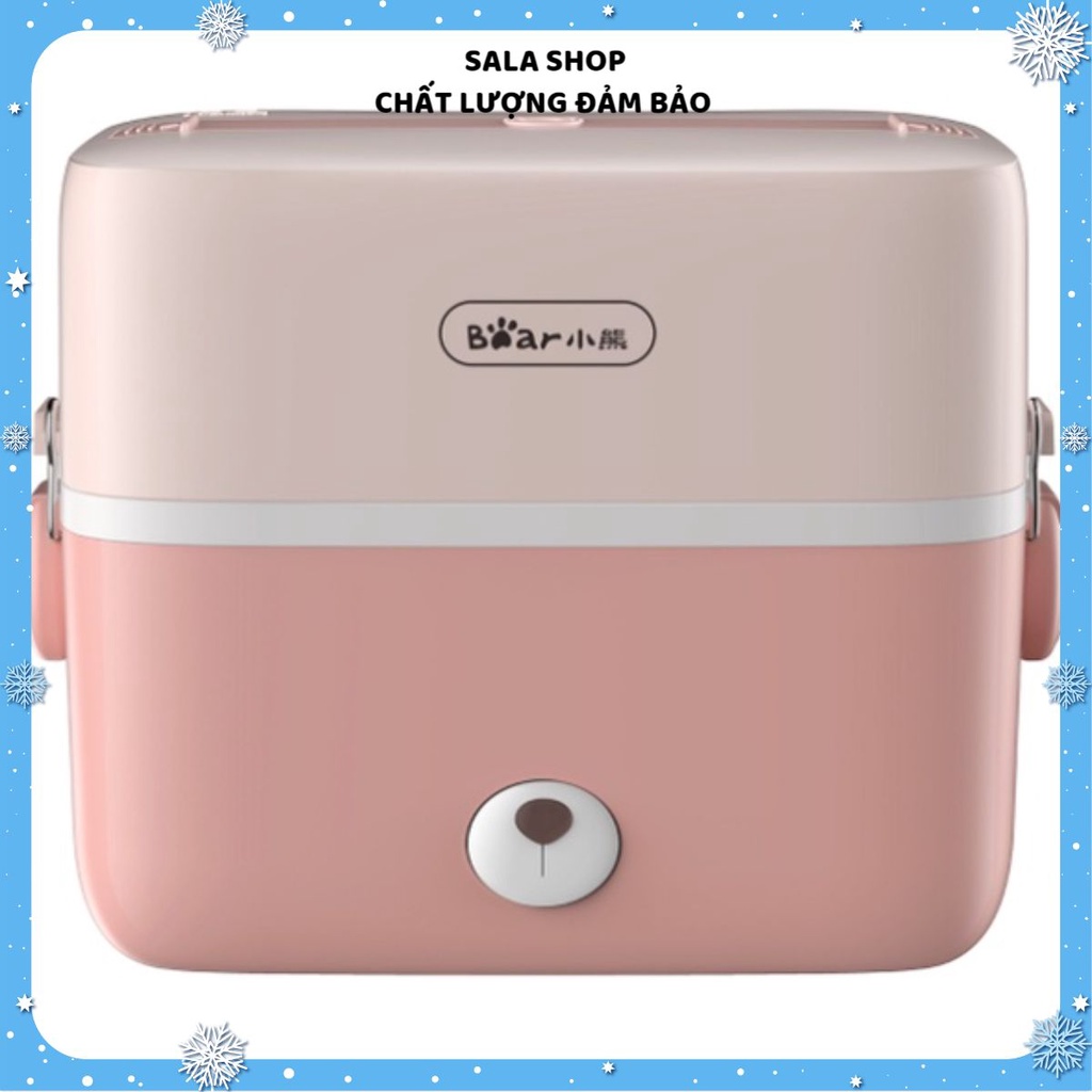 Hộp cơm cắm điện Bear DFH-B12E1, 1.2 lít, 2 tầng 3 ngăn, sử dụng inox cao cấp 304, thiết kế nhỏ gọn, thời trang