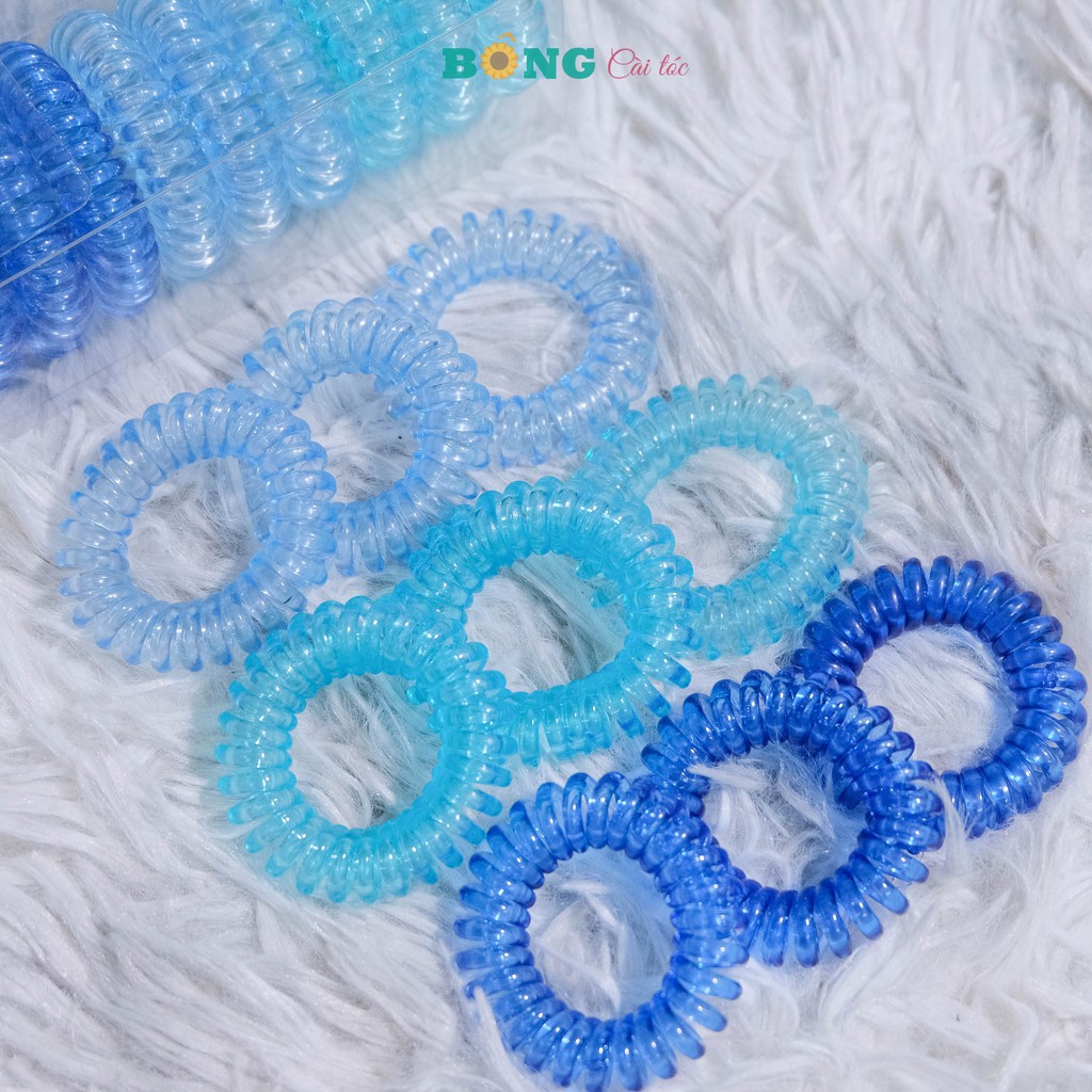 Set dây cột tóc lò xo 9 chiếc phong cách Hàn Quốc nhiều màu LX10 - cột tóc lò xo BÔNG Cài Tóc