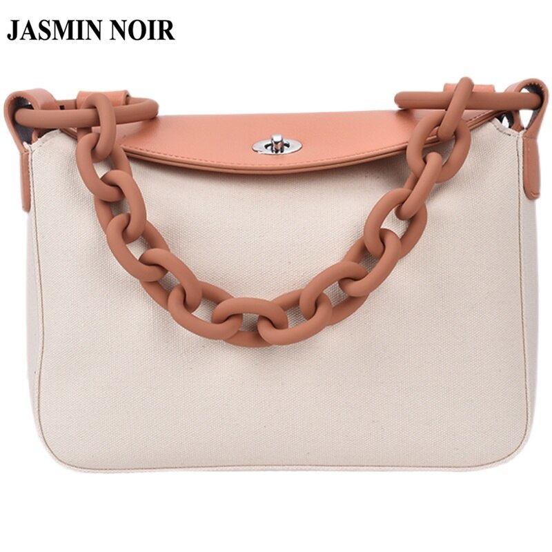 Túi xách JASMIN NOIR da PU phong cách phương Tây trang trí dây chuỗi thời trang