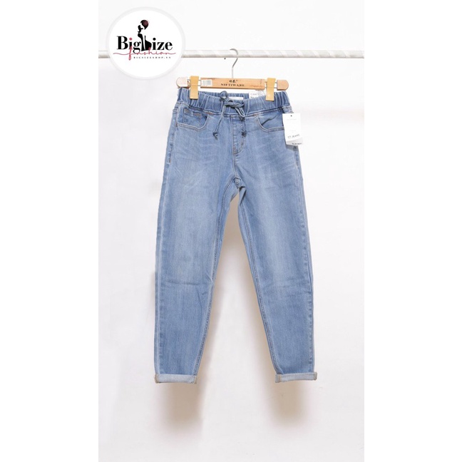 [Mã SKAMFSW175 giảm 10K đơn 50K] (50-90kg) QUẦN JEAN LƯNG THUN XANH ĐẬM BIGSIZE
