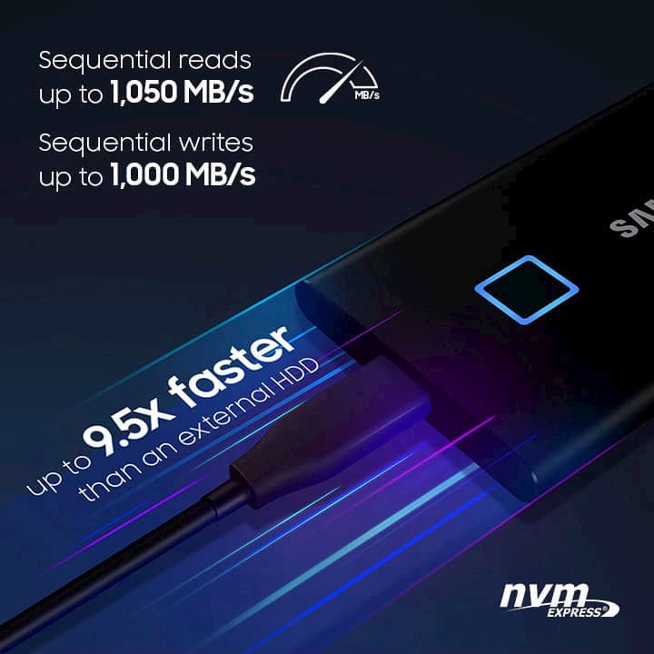 Ổ cứng SSD di động Samsung T7 Touch 500Gb Usb Type-C | BigBuy360 - bigbuy360.vn