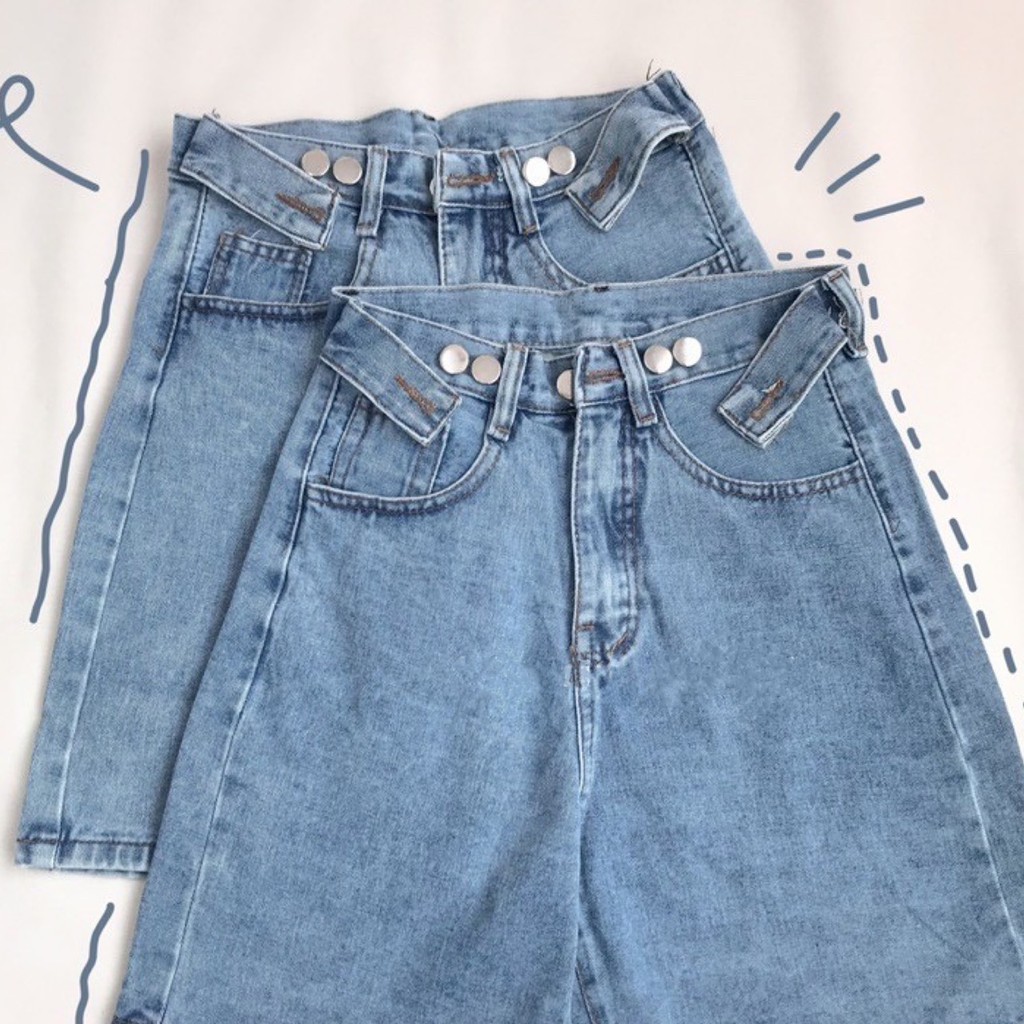 [Ảnh Thật] Quần Short Jeans Nữ Nút Hông MunMunStore Quần ngố bò