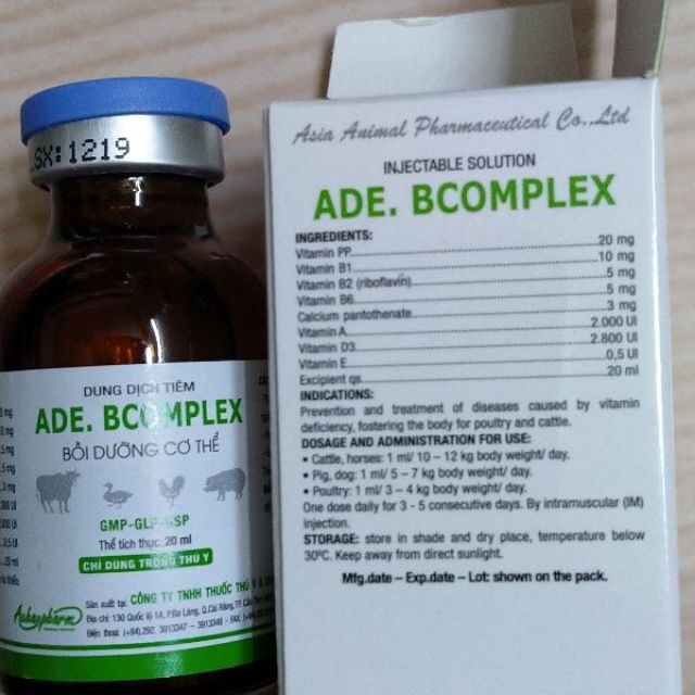 Bồi dưỡng cơ thể gà đá ade bcomplex 20ml