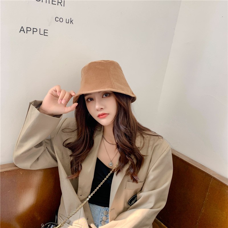 Nón bucket nữ gân chéo, mũ bucket cao cấp phong cách ulzzang hàn quốc, mũ nón bucket