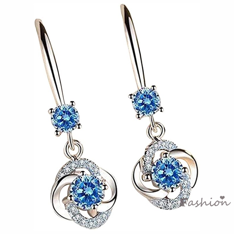 Đôi khuyên tai dài đính kim cương giả thời trang cho nữ