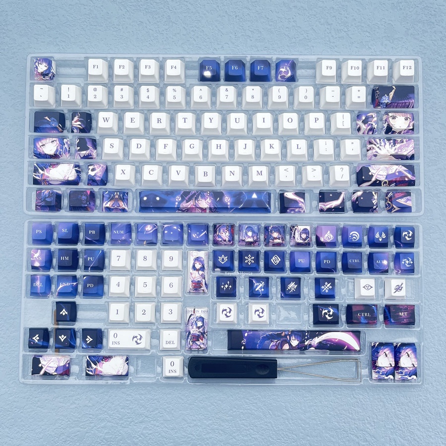 137 Phím Raiden Shogun Keycap Cherry Profile Genshin Impact Beelzebul Anime PBT Dye Sub Bàn phím cơ học Keycap