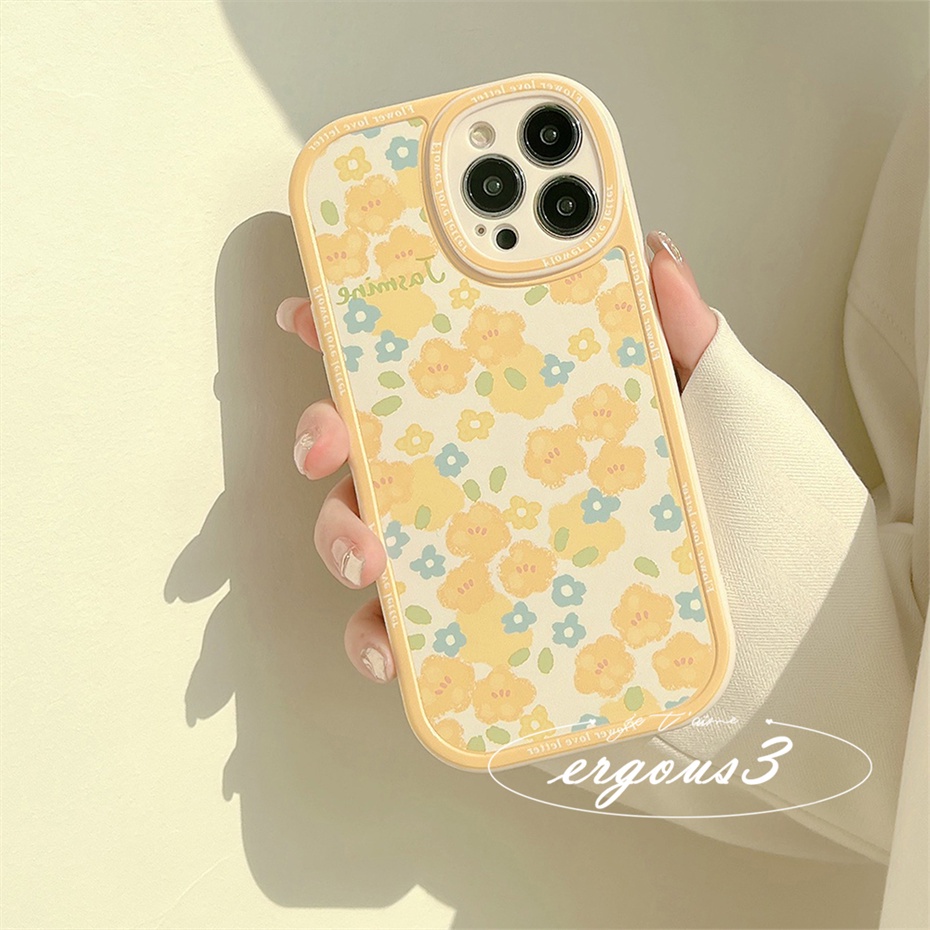 Ốp Điện Thoại In Họa Tiết Hoa Vàng Cho iPhone 13 12 11 Pro Max X XR XS Max SE 2020 8 7 Plus