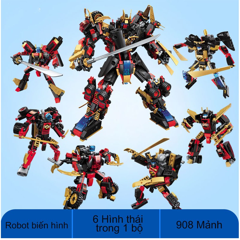 đồ chơi lắp ráp Robot Biến Hình 6 trong 1 với hơn 900 chi tiết Bằng nhựa ABS an toàn  LegoStyle