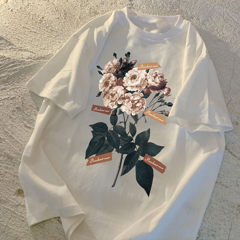 NRVP Áo thun tay ngắn cổ tròn 100% cotton thời trang phong cách Hàn Quốc cho nữ