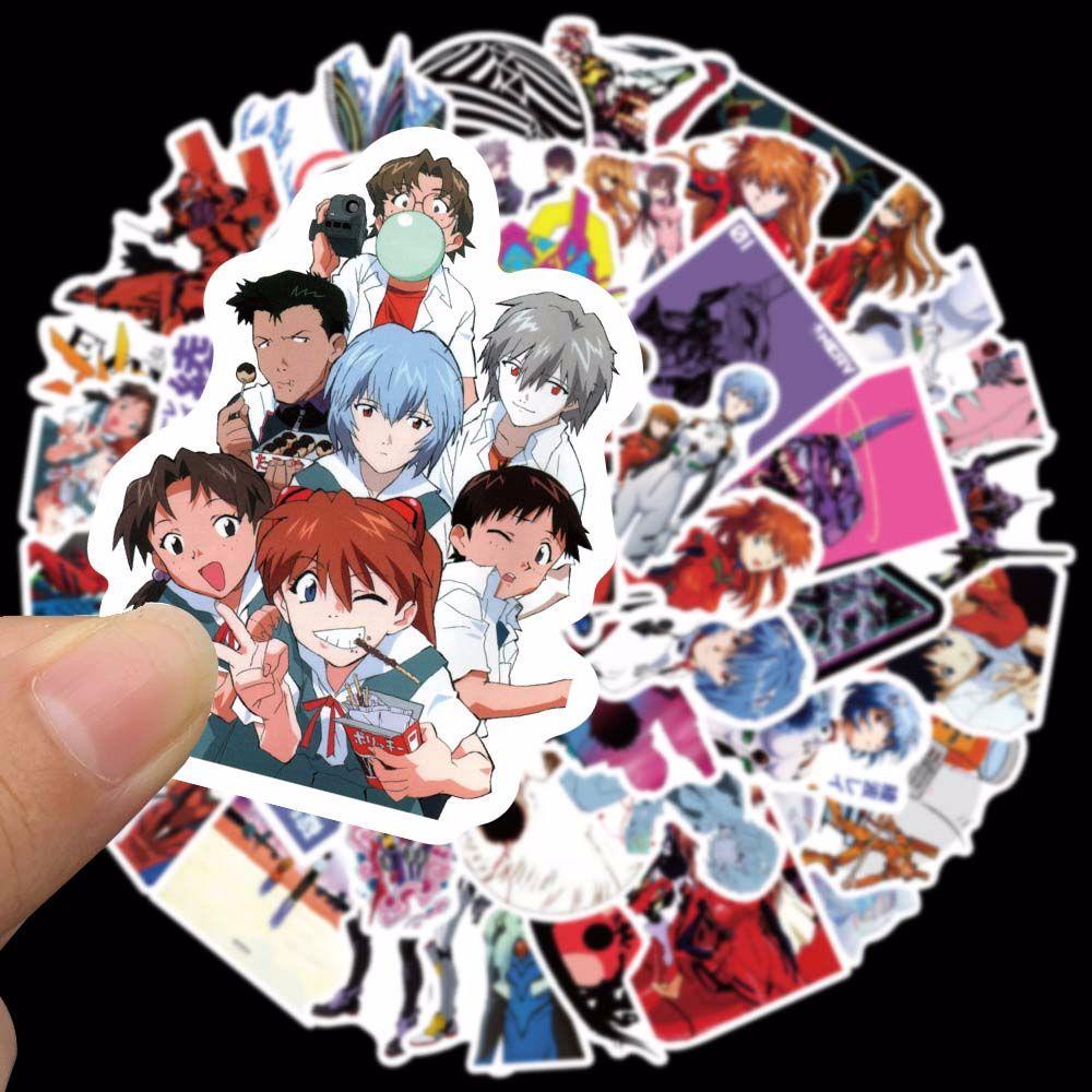 Nhãn Dán Anime Evangelion Bằng PVC Chống Nước Trang Trí Sổ Tay / Vali / Laptop / Hành Lý