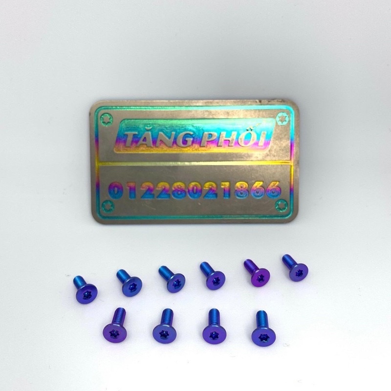 Ốc  titan 4li12 gắng  ná cao su và nắp dầu xe máy