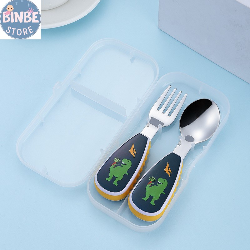 Hộp đựng bộ thìa dĩa cho bé quà tặng Binbestore