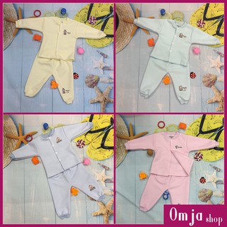 Bộ Quần, Áo Nỉ Xốp Dài Tay, Cúc Bấm Giữa Cho Bé 9-13KG