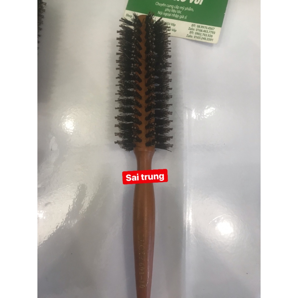 Lược sấy tóc  có đinh cán gỗ  loại tốt có 4 cỡ dùng sấy tạo lon tóc -mát xa da đầu rất tiện lợi