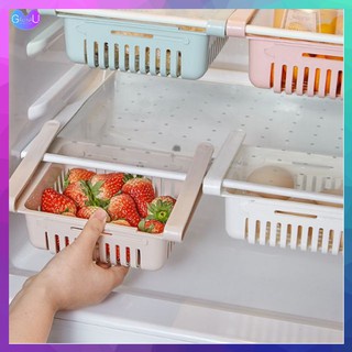 Khay tủ lạnh, khay nhựa để tủ lạnh co dãn dạng kẹp đựng trái cây rau củ