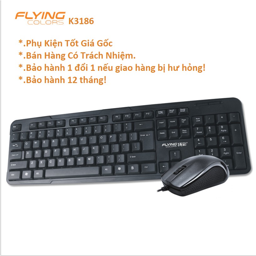 [Mã NOWSHIPT5VUI1 giảm 20k đơn 50k] Bộ bàn phím chuột k3186 chơi game cực ngon giá rẻ bảo hành 12 tháng | BigBuy360 - bigbuy360.vn