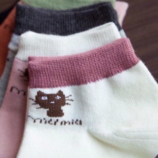 Combo 5 đôi tất nữ kiểu dáng mèo con, màu kẹo, tất thuyền nữ cotton, tất thoáng khí