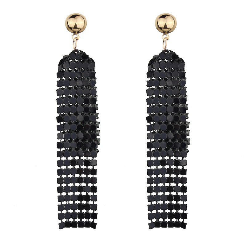 Tua dài lưới Sequins tua Dangle thả bông tai