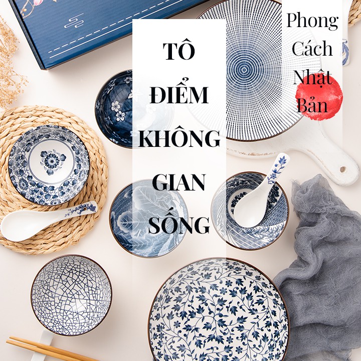 Combo 2 bộ chén sứ (bát), đĩa sứ cao cấp, đũa Fellia phong cách Nhật Bản (6 chén- 6 đũa- 2 dĩa- 4 muỗng)_844910440