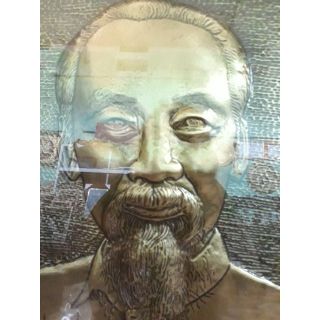 Bức tranh Bác Hồ - chất liệu đồng nguyên mê thúc chạm tay 100%