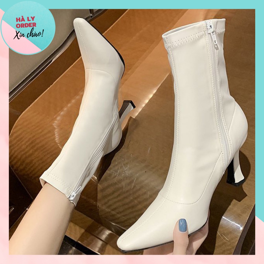 Giày Boots Nữ Martin Bốt Nữ Cổ Cao Hàn Quốc Đế Cao Hà Ly Order MV205
