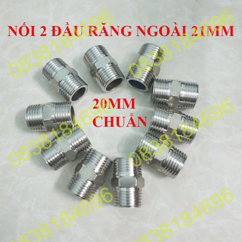 COMBO 100 Nối 2 đầu răng ngoài inox,KÉP INOX 15 (20mm)(21mm thông dụng)