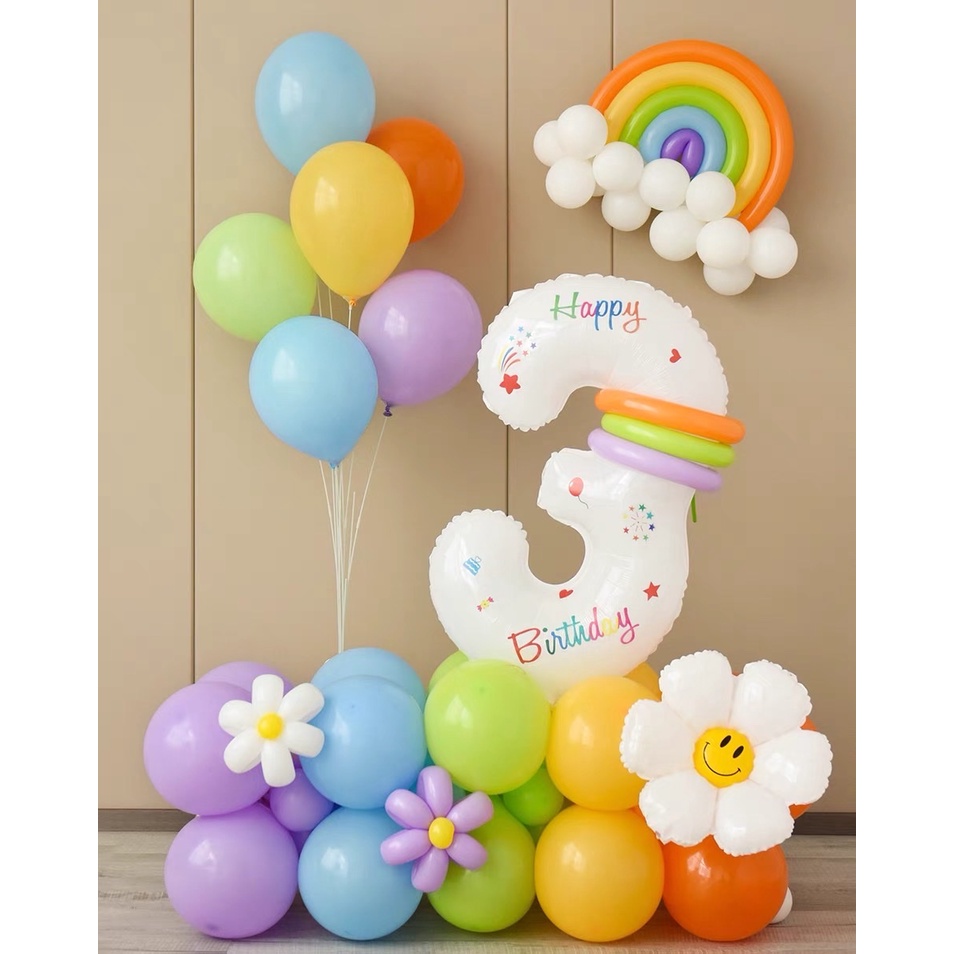 Phụ kiện tiệc cưới sinh nhật, bóng nhôm số 32 inch ,bóng bay trắng