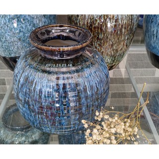 LỌ HOA GỐM DÁNG TRÒN BÌNH HOA DECOR