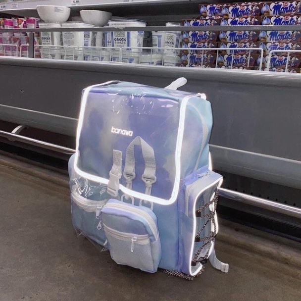 Balo Banawa Đen Tie Dye See Thru Backpack tặng giấy thơm