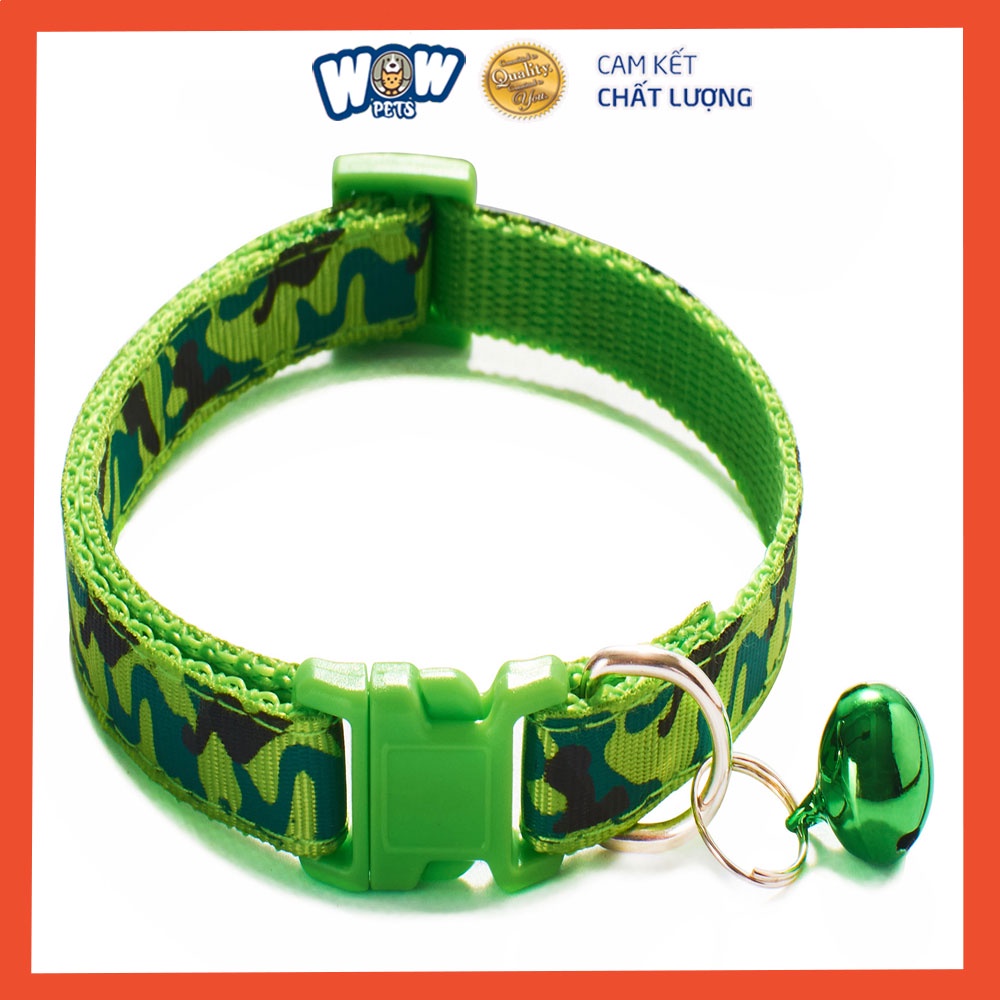 Vòng cổ Camo thú cưng nhiều màu Wowpets, Phụ kiện đeo cổ lục lạc chó mèo