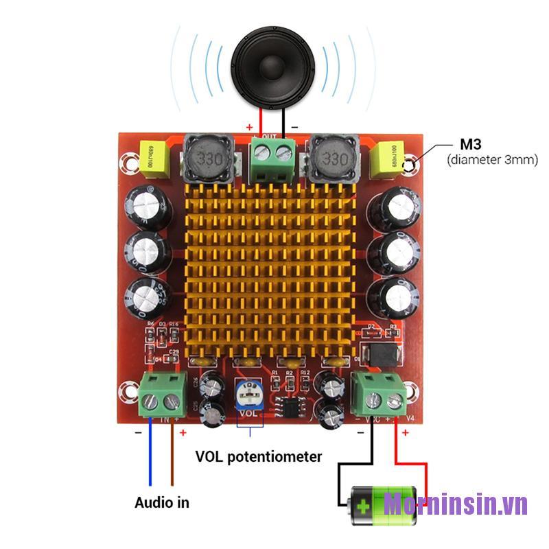 Bảng Mạch Khuếch Đại Âm Thanh Kỹ Thuật Số Tpa3116Da Mono Channel Dc 12v 24v 150w