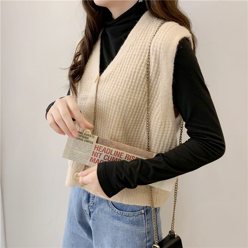 Áo Len Nữ Không Tay Cổ Chữ V Thời Trang Quyến Rũ | BigBuy360 - bigbuy360.vn